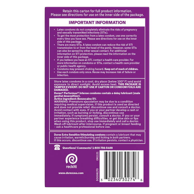 Durex Pleasure Pack Condoms 12ct