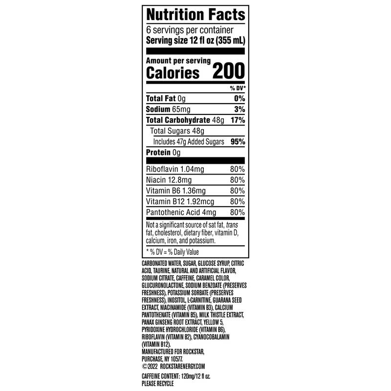 Rockstar Original Energy Drink 6pk 12oz Can