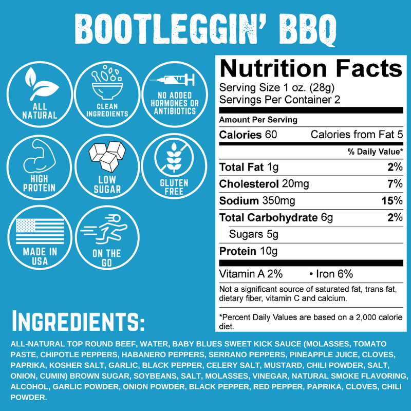 Righteous Felon Bootleggin' BBQ Beef Jerky 2oz