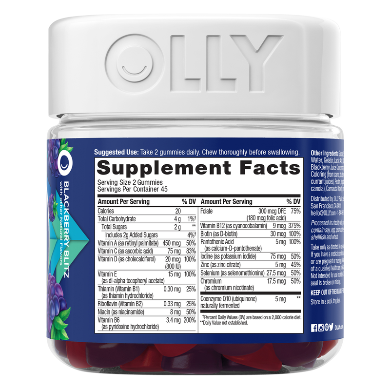 OLLY Men's Multivitamin Blackberry Blitz 90ct