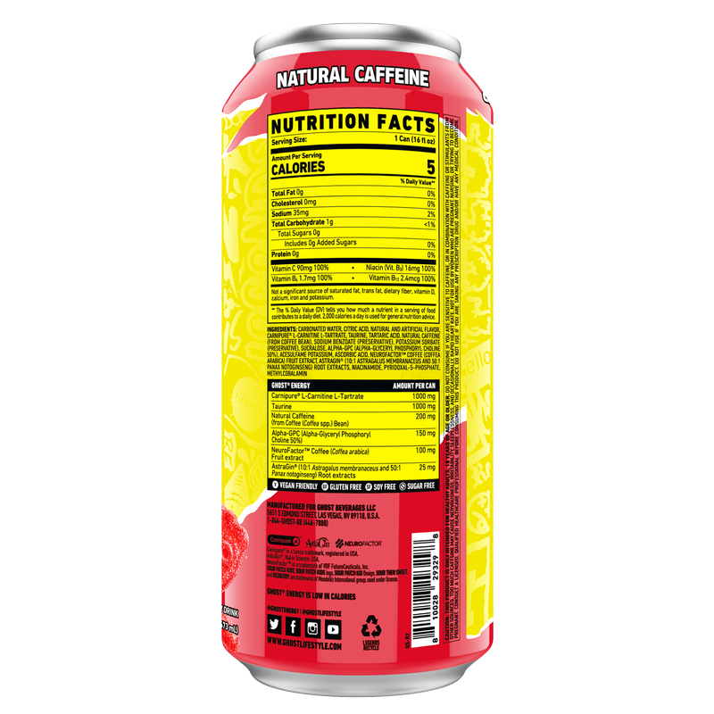GHOST® Energy Sour Patch Kids RedBerry 16oz Can