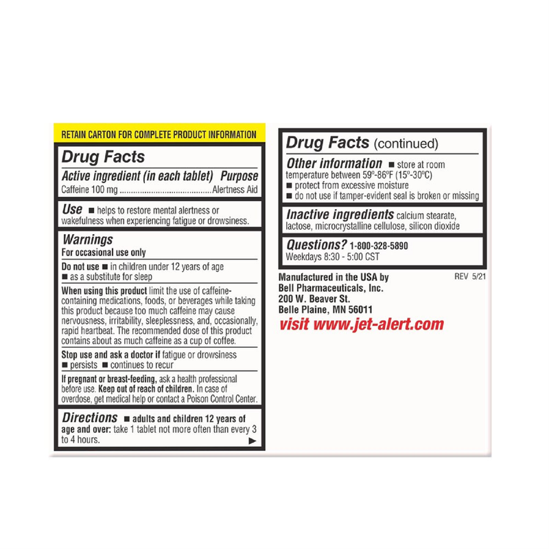 Jet-alert Regular Strength Caffeine Tablets 120 ct