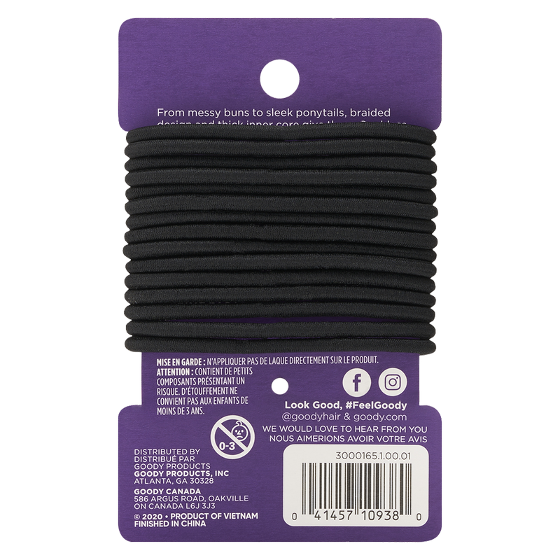 Goody Ouchless 4mm Elastic Little Black Dress 15ct