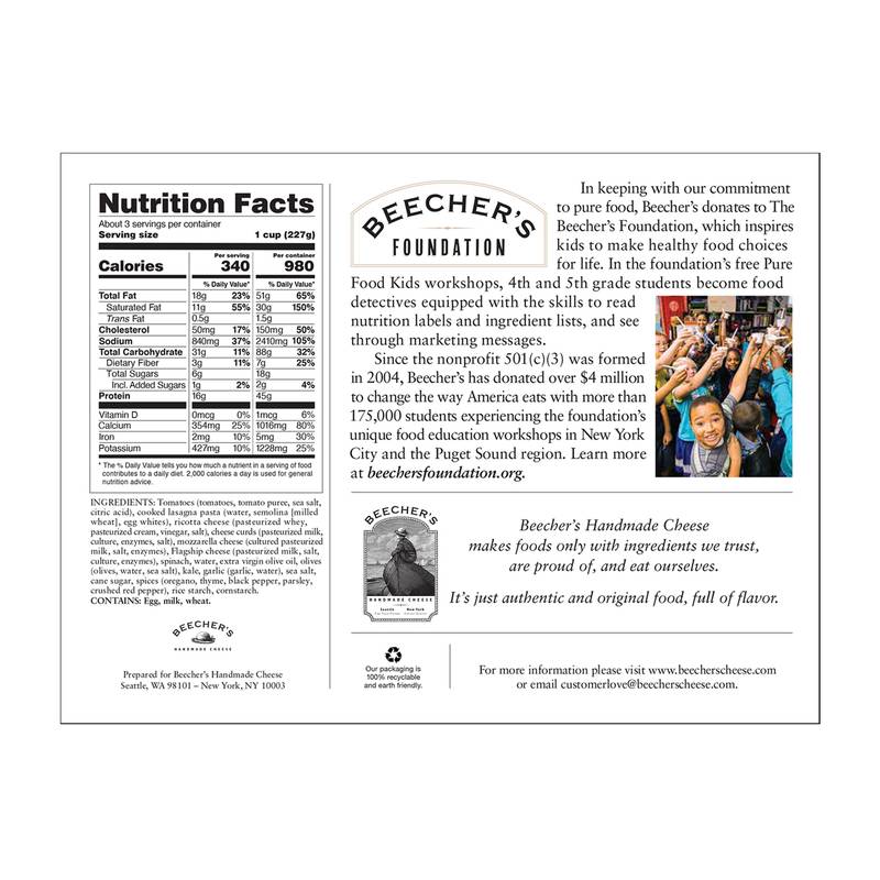 Beecher's Handmade Cheese Curd Frozen Lasagna, 23oz