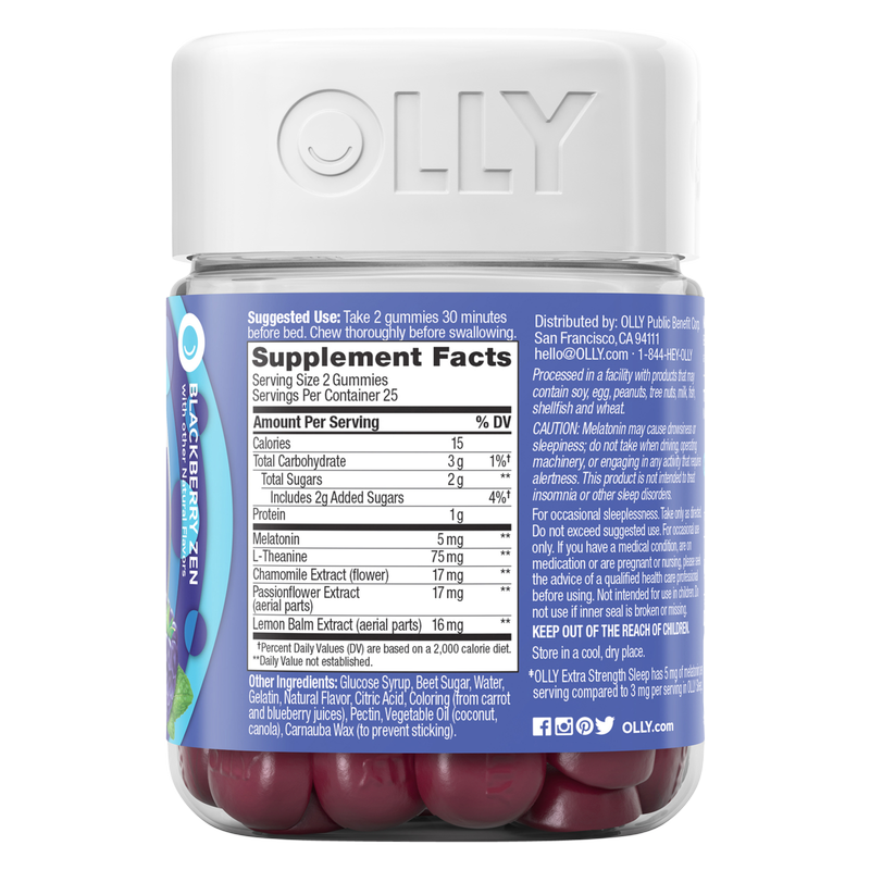 OLLY Extra Strength Sleep Gummies Blackberry Zen 50ct