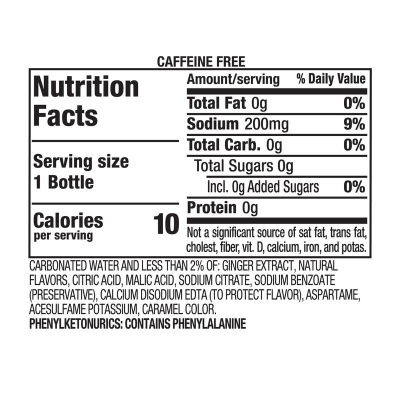 Canada Dry Zero Sugar Ginger Ale 20oz Btl