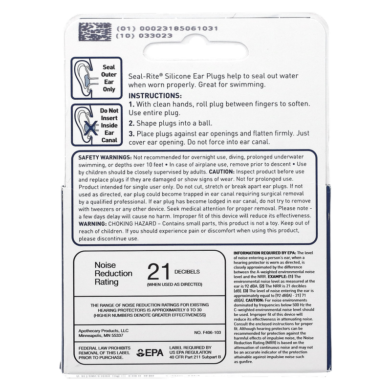 Seal-Rite Silicone Moldable Ear Plugs