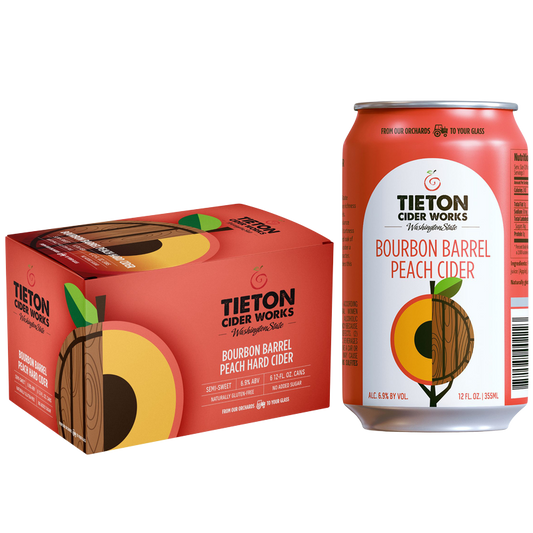 Tieton Cider Works Bourbon Barrel Peach Cider 6pk 12oz Can