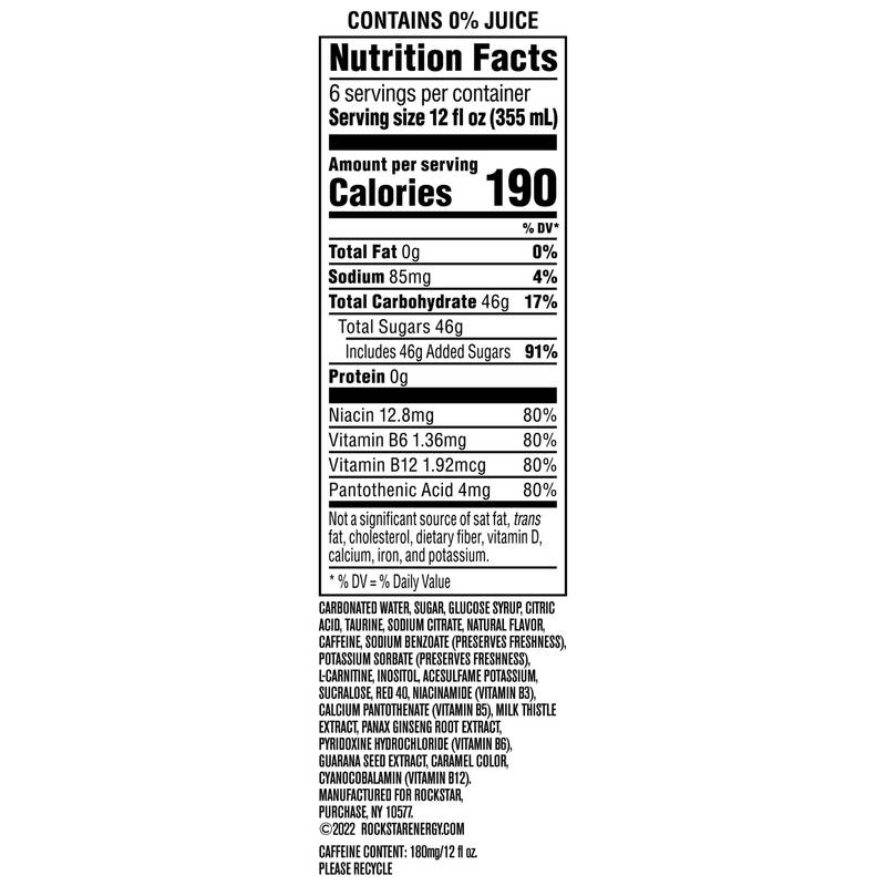 Rockstar Punched Fruit Punch 6pk 12oz Can