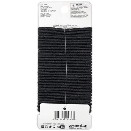 Scunci 30-Pc. No Damage Black Hair Elastics