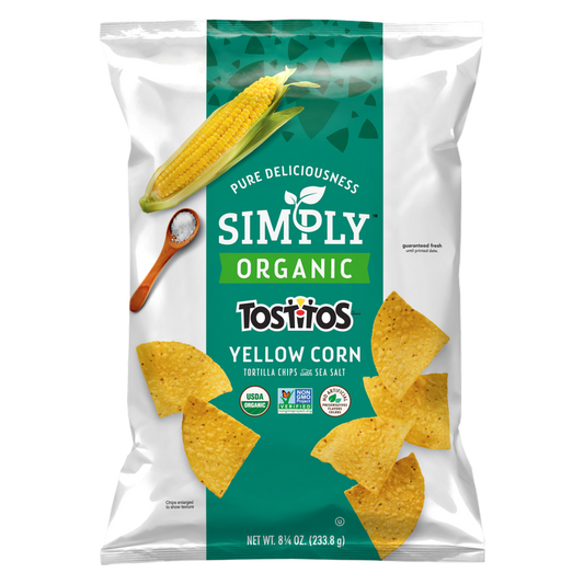 Tostitos Simply Organic Tortilla Chips Yellow Corn With Sea Salt, 8.25oz