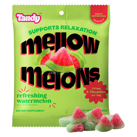 Tandy Mellow Melons, Watermelon Flavored Gummies with L-Theanine, 1.4oz