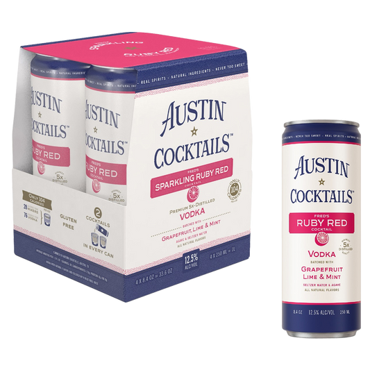 Austin Cocktails Fred’s Ruby Red Sparkling Cocktail 4pk 250ml Can 12.5% ABV