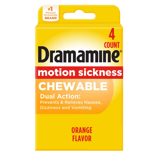 Dramamine Chewable Motion Sickness Relief Tablets Orange 4ct