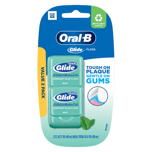 Glide Pro-Health Comfort Plus Dental Floss, Value 2 Pack (40m Each)