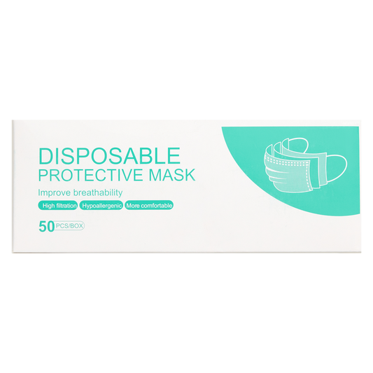 Disposable 3-Ply Face Masks 50ct