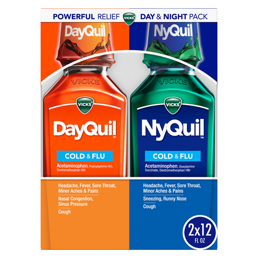 Vicks DayQuil NyQuil Combo Pack Cold & Flu Original 12oz