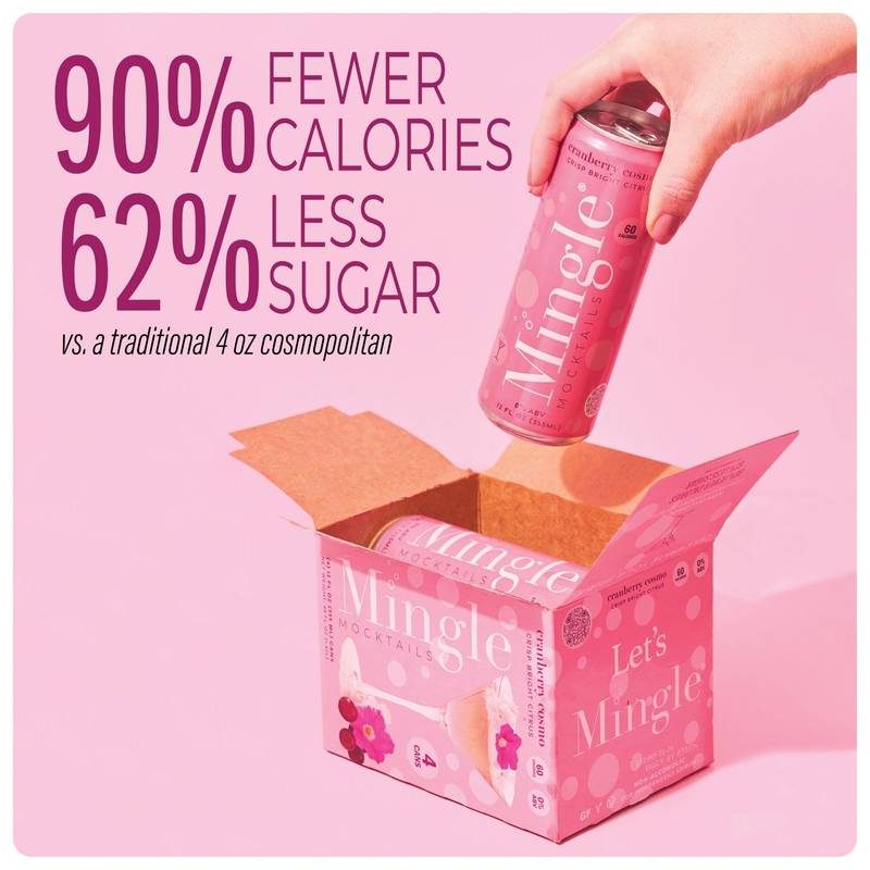 Mingle Mocktails Cranberry Cosmo 4pk 12oz Can