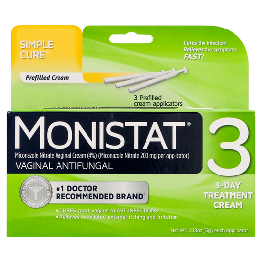 Monistat 3-Day Prefilled Cream Applicators Yeast Infection Treatment 3ct