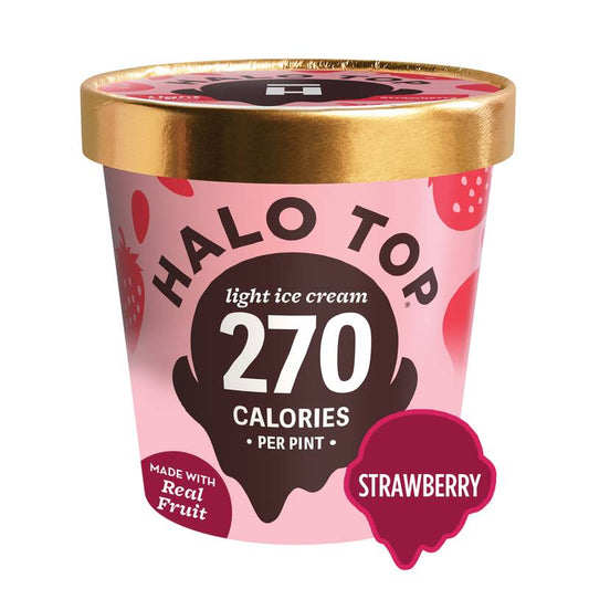 Halo Top Strawberry Light Ice Cream Pint 16 fl oz