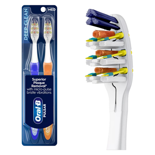 Oral-B Pro-Health Pulsar Battery Powered Medium Bristles Toothbrush, 2ct