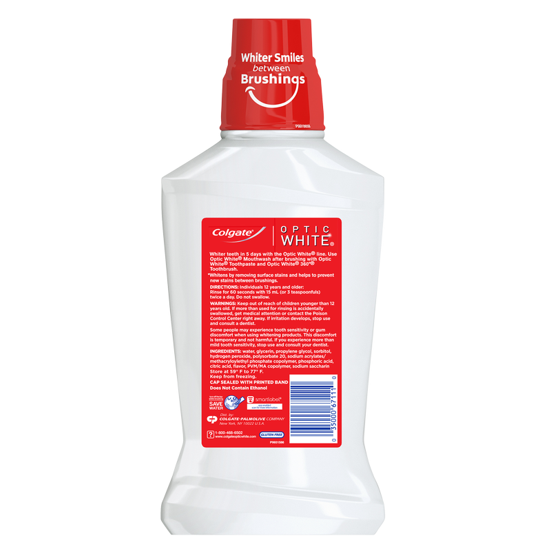 Colgate Optic White Fresh Mint Whitening Mouthwash 16oz