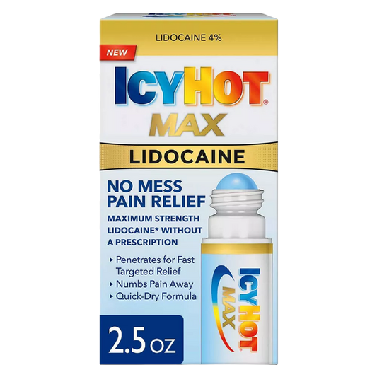 Icy Hot Lidocaine Pain Relief Roll On 2.5 oz