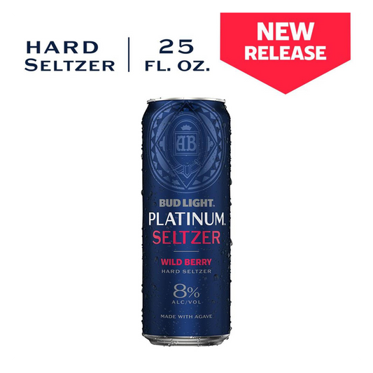 Bud Light Platinum Wild Berry Seltzer Single 25oz Can 8.0% ABV