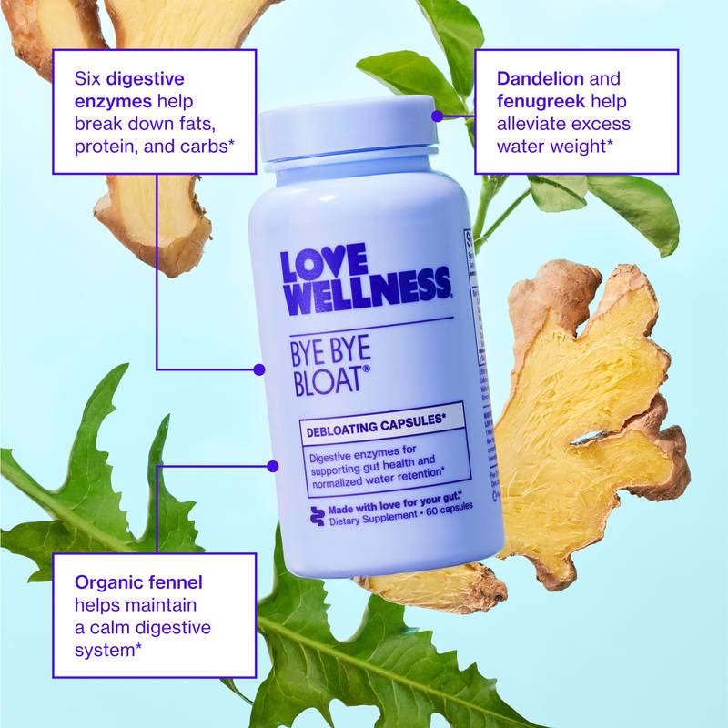 Love Wellness Bye Bye Bloat Debloating Capsules 60ct