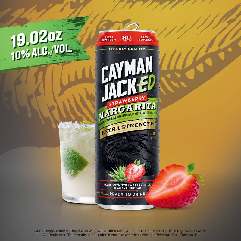Cayman Jacked Strawberry Margarita 19.2oz Can 10% ABV