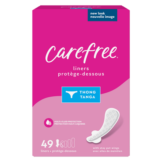 Carefree Thong Panty Liners, Unscented 49ct