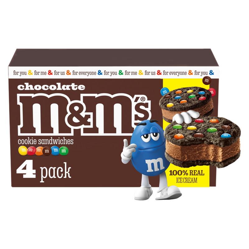 M&M'S Chocolate Ice Cream Cookie Sandwiches, 4ct