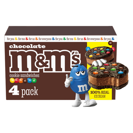 M&M'S Chocolate Ice Cream Cookie Sandwiches, 4ct