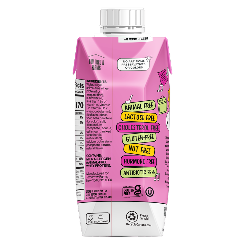 Bored Cow Animal-free Dairy Milk Strawberry 11oz Ctn