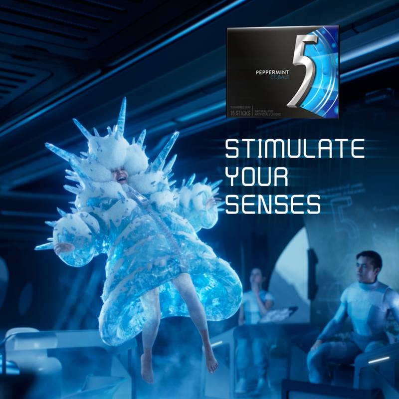 5 GUM Peppermint Cobalt Sugar Free Chewing Gum