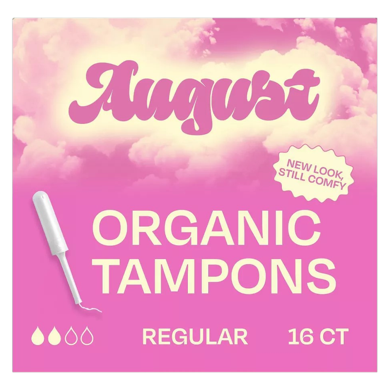 August Regular Organic Tampons 16ct