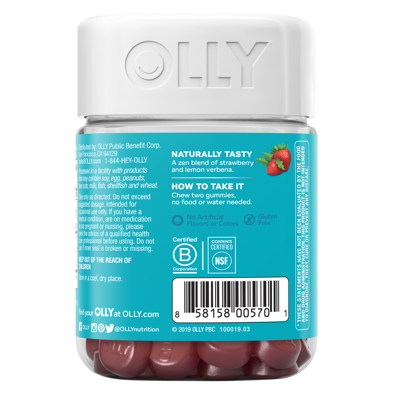 OLLY Goodbye Stress Gummies Berry Verbena 42ct