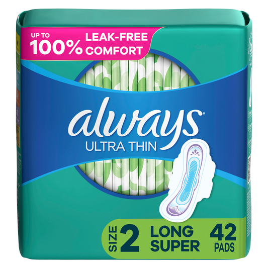 Always Ultra Thin Daytime Pads with Wings Size 2 Long Super 42ct