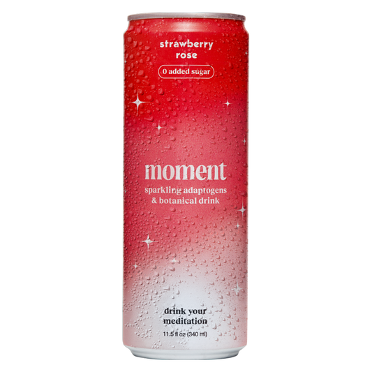 Moment Strawberry Rose Botanical Soda 11.5oz Can