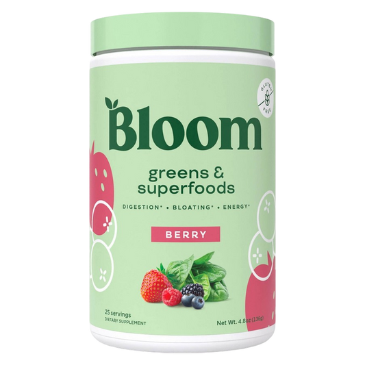 Bloom Nutrition Greens and Superfoods Powder, Berry, 4.8oz