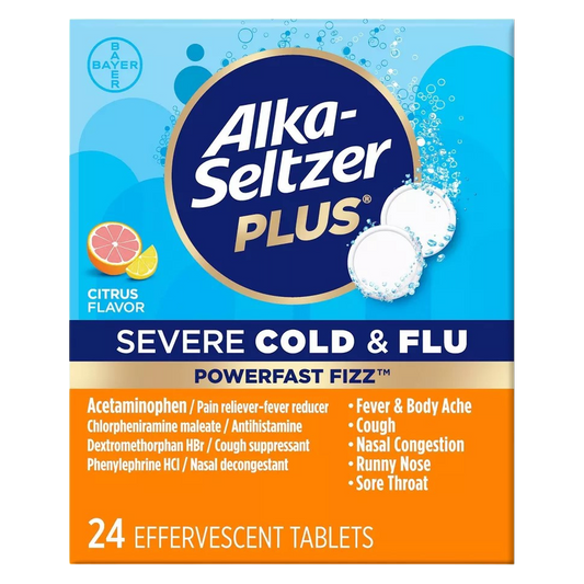 Alka-Seltzer Plus Powerfast Fizz Severe Cold Citrus Fizz 24ct