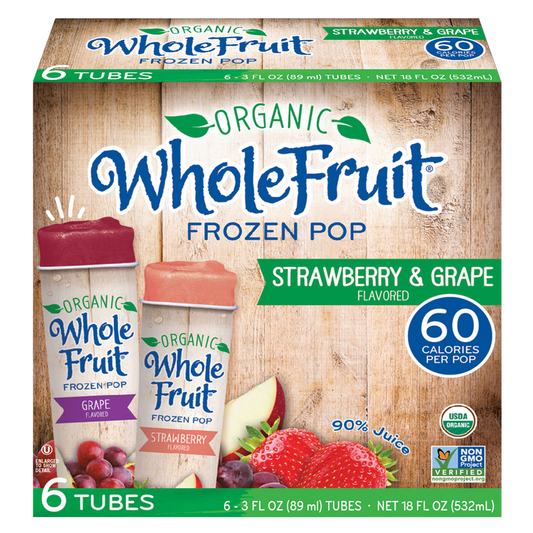 Whole Fruit Frozen Organic Strawberry & Grape Juice Pops 6ct