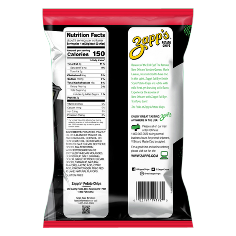 Zapp's Kettle Potato Chips Evil Eye 4.75oz