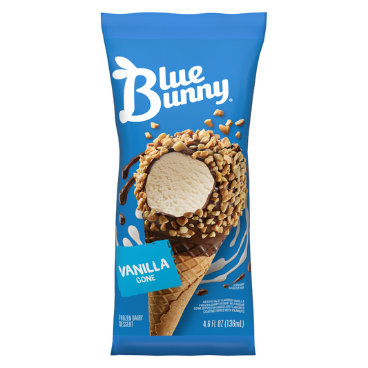 Blue Bunny Vanilla Reduced Fat Ice Cream Cone 1ct