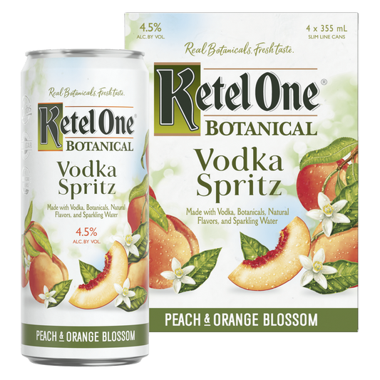 Ketel One Botanical Peach & Orange Blossom Vodka Spritz 4pk 12oz Cans 4.5% ABV