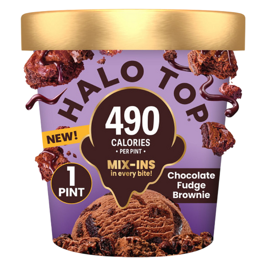 Halo Top Mix Ins Chocolate Fudge Brownie Light Ice Cream Pint, 16oz