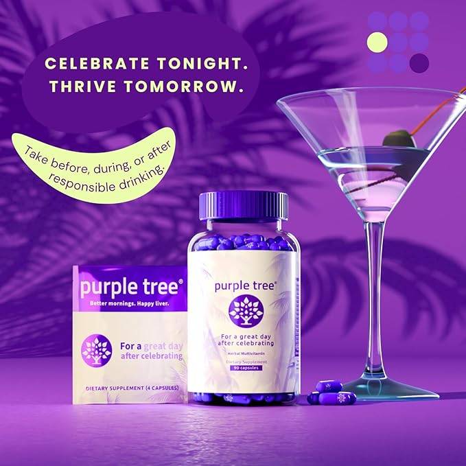 Purple Tree Post-Celebration Wellness Vitamins - Bottle (30 pills)