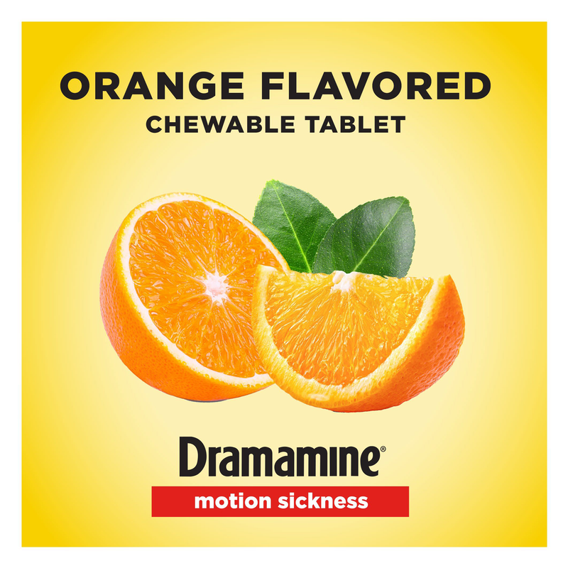 Dramamine Chewable Motion Sickness Relief Tablets Orange 4ct