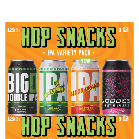 Lakewood Brewing Hop Snack IPA Variety Pack 12pk 12oz Can 8% ABV