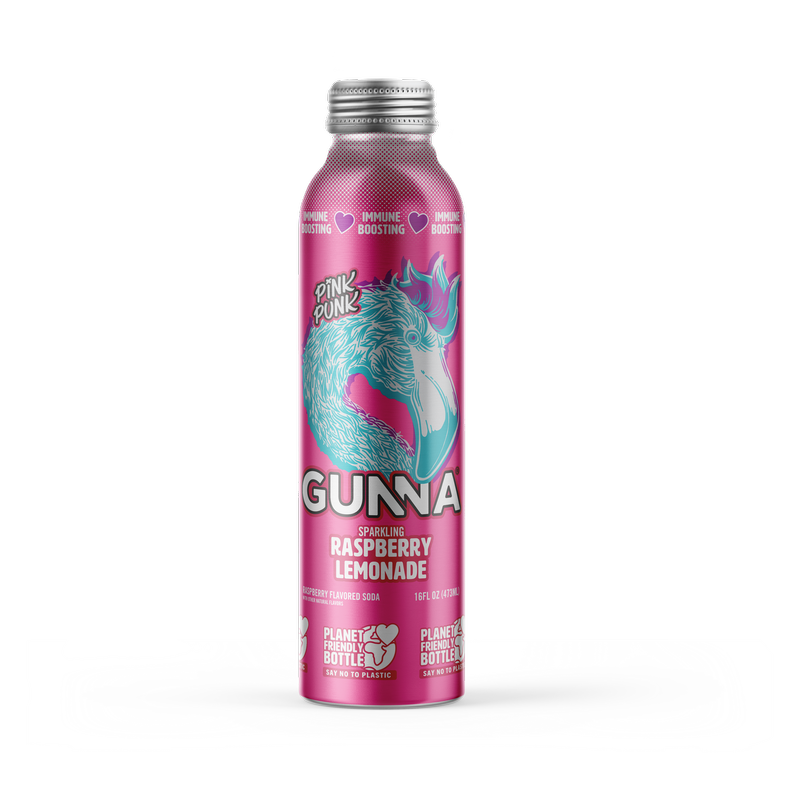 Gunna Immune Boosting Sparkling Raspberry Lemonade 16oz Aluminium Btl